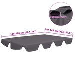 vidaXL Toit rechange balançoire anthracite 188/168x145/110 cm