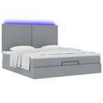 VidaXL Cadre de lit ottoman et matelas gris clair 180x200 cm tissu