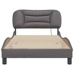 vidaXL Cadre de lit avec LED sans matelas gris 100x200 cm