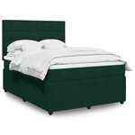 vidaXL Sommier à lattes de lit et matelas Vert foncé 140x200cm Velours