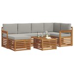 vidaXL Ensemble de canapés d'extérieur 7 pc Gris Naturel et Clair