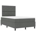 vidaXL Lit à ressorts avec matelas et LEDs - Gris foncé  120x200 cm Tissu