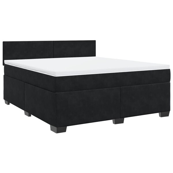 vidaXL Sommier à lattes de lit avec matelas Noir 180x200 cm Velours