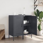 vidaXL Buffets 2 Pièces anthracite 36x39x79 cm acier