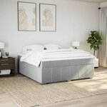 vidaXL Sommier à lattes de lit avec matelas Gris clair 180x200cm Tissu