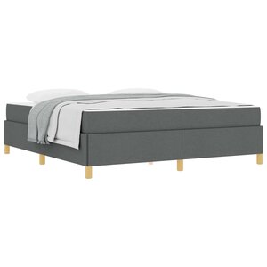 vidaXL Cadre de lit avec matelas Gris foncé 180 x 200 cm tissu