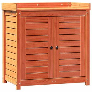 vidaXL Table de rempotage avec étagères marron bois massif de pin
