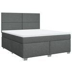 vidaXL Sommier à lattes de lit avec matelas Gris foncé 180x200cm Tissu