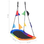 vidaXL Balançoire nid d'oiseau avec fanions 165x70 cm