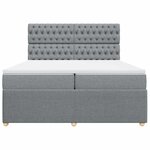 vidaXL Sommier à lattes de lit avec matelas Gris clair 200x200cm Tissu