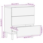 vidaXL Cabinet de chevet Blanc 50 x 33 x 62 cm Bois de mangue massif