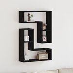 Étagères murales vidaXL 2 pièces Chêne noir 50x15x85 cm en bois reconstitué
