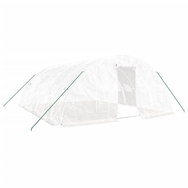 vidaXL Serre avec cadre en acier blanc 30 m² 6x5x2 3 m