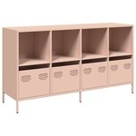 vidaXL Buffet rose 135x39x73 5 cm acier laminé à froid