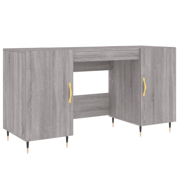 Bureau table poste de travail meuble d'ordinateur informatique étude sonoma 140 x 50 x 75 cm bois d'ingénierie gris 02_0023950