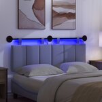 vidaXL Tête de lit suspendue Avec lumière LED Bleu denim Tissu