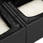 Ensemble de Canapés de Jardin 8 Pièces avec Coussins Noir Poly Rattan Acacia