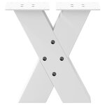 vidaXL Pieds de table basse en forme de X  2 pièces  blanc  30 x (30-31) cm  acier