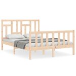 vidaXL Cadre de lit avec tête de lit 140x190 cm bois massif