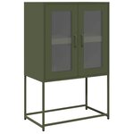 vidaXL Buffet haut vert olive 68x39x107 cm acier