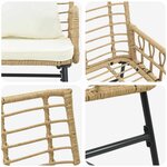 vidaXL Banc de jardin Marron Noir Crème Rotin synthétique et acier