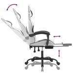 vidaXL Chaise de jeu avec repose-pied Blanc et noir Similicuir