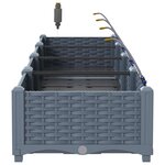 vidaXL Pots de jardin Gris clair 160 x 40 x 22 cm Acier