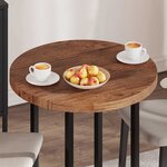 vidaXL Plateau de table Marron foncé Ø 70 x 4 cm Chêne massif