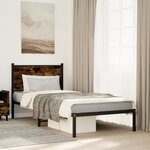 vidaXL Cadre de lit en métal sans matelas chêne fumé 80x200 cm