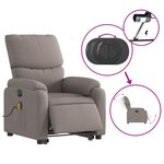 vidaXL Fauteuil inclinable de massage électrique Taupe Tissu