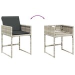 vidaXL Ensemble à manger de jardin et coussins 13 Pièces gris clair rotin