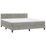 vidaXL Sommier à lattes de lit avec matelas LED Gris clair 180x200 cm
