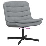 vidaXL Chaise pivotante Gris clair 63 x 75 x 76 cm tissu