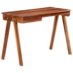 Bureau table poste de travail meuble d'ordinateur informatique étude avec tiroir 110 x 50 x 77 cm bois d'acacia massif brun 02_0023444