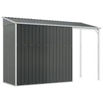 vidaXL Abri de jardin avec toit prolongé anthracite 277x107x181 cm