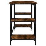 Bureau table poste de travail meuble d'ordinateur informatique étude chêne fumé 140 x 50 x 75 cm métal et bois d'ingénierie brun 02_0023585