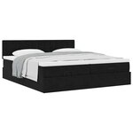 VidaXL Cadre de lit ottoman avec matelas noir 200x200cm velours