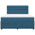 vidaXL Sommier à lattes de lit et matelas bleu 180x200 cm velours