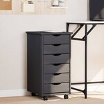 vidaXL Armoire roulante avec tiroirs MOSS gris bois de pin solide