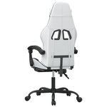 vidaXL Chaise de jeu pivotante et repose-pied Blanc et noir Similicuir