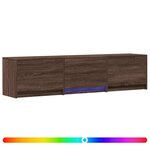 vidaXL Meuble TV avec LED avec LED Chêne brun 165 x 34 x 40 cm