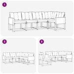 vidaXL Ensemble de canapés d'extérieur 5 pc Naturel et Crème