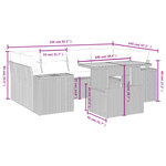 vidaXL Salon de jardin 7 Pièces avec coussins noir résine tressée