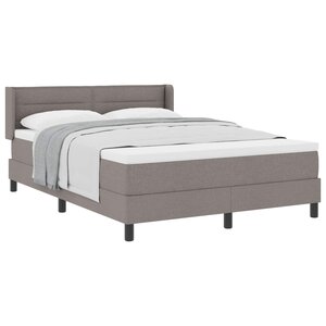 vidaXL Lit à ressorts avec matelas Taupe 190 x 140 cm Polyester