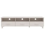 vidaXL Meuble TV HAMAR Blanc 158x40x40 cm Bois massif de pin