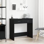 Bureau vidaXL Noir en Chêne 80x40x75 cm en Bois d'ingénierie
