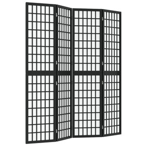 vidaXL Cloison de séparation pliable 4 panneaux 160x170 cm Noir