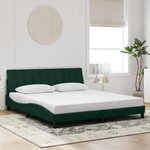vidaXL Cadre de lit sans matelas Hanko vert foncé 180x200 cm velours