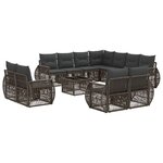 vidaXL Ensemble de canapé de jardin 12 Pièces Gris et Gris foncé
