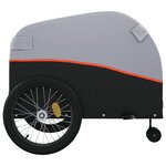vidaXL Remorque de vélo noir et orange 45 kg fer